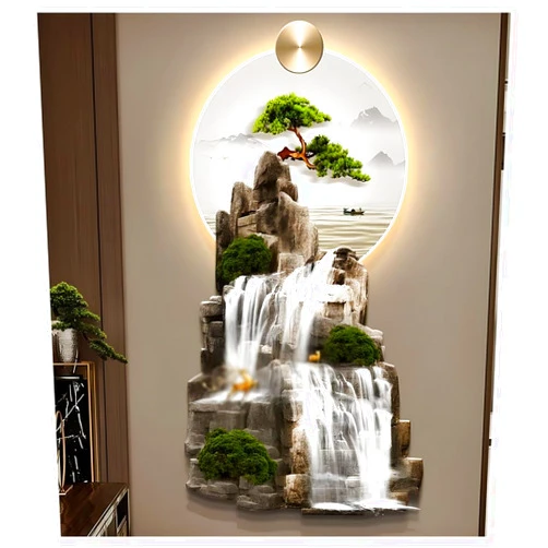 Zfmnoyev 3D Wall Sculptures Art Decor with Led Light, Oriental Decor Traditional Chinese Wall Hanging Painting, Large Metal Wall Art Sculpture, for Bedroom Living Room Entrance(Multi-colored-C,80x160cm)