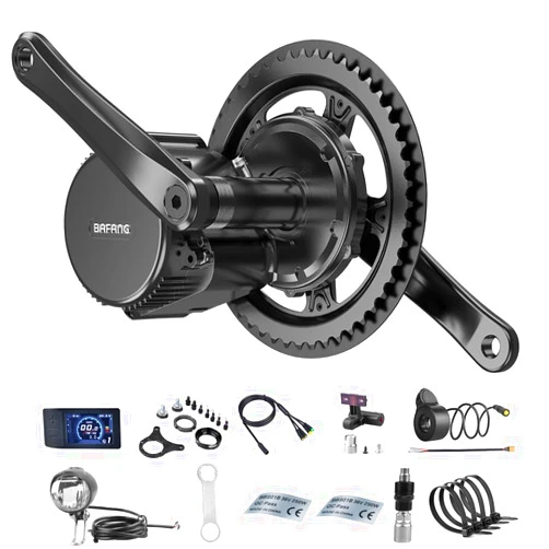 BAFANG BBS02B 48V 500W/750W/1000W Mid Drive Kit Electric Bike Motor Ebike Conversion Kit Mid-Mounted Engine for Mountain Bike Road Bicycle with Optional Display