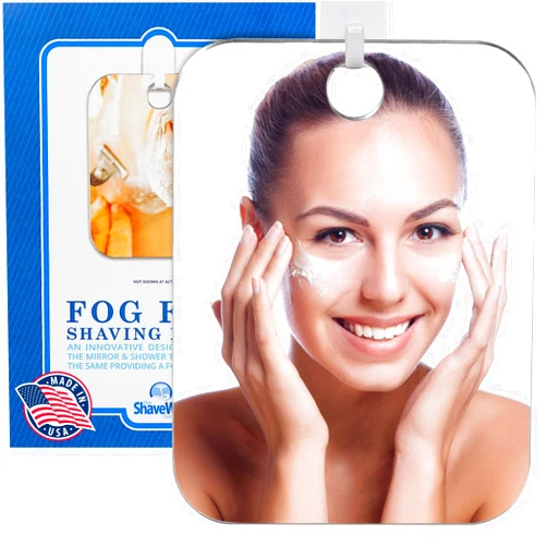 The Shave Well Company Shave Well Original Anti-Fog Shaving Mirror | Fogless Hanging Bathroom Shower Mirror with Handheld Option for Men and Women | Includes Long-Lasting Removable Adhesive Hook for Wall