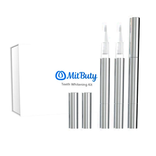 MitButy Teeth Whitening Pen (3 Pack) with Safe 30% Carbamide Peroxide Gel- Effective, No Sensitivity, Painless, Travel-Friendly, Professional Whitening Treatments Gel Pens for Beautiful White Smile