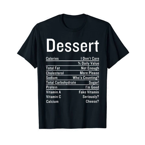 Funny Nutritional Christmas Family Matching Labels Dessert Nutrition Facts Thanksgiving Food Calories Costume T-Shirt