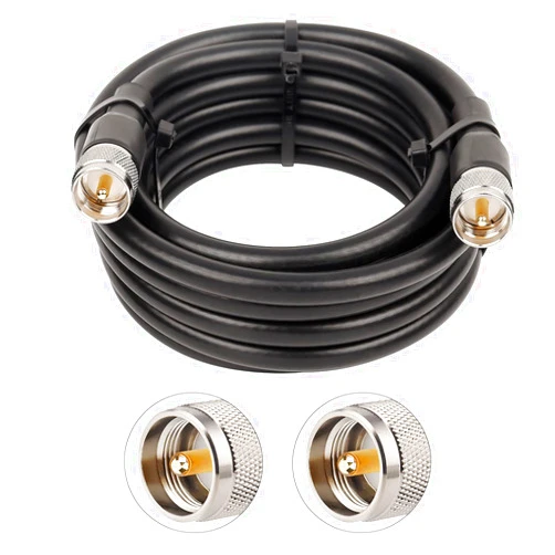 XRDS -RF PL-259 UHF CB Coax Cable 10ft, 50 ohm KMR400 PL-259 UHF Male to SO-239 Male Connector Low Loss Coaxial Cable for HAM & CB Radio, Antenna Analyzer, Dummy Load, AIS Antenna, SWR Meter