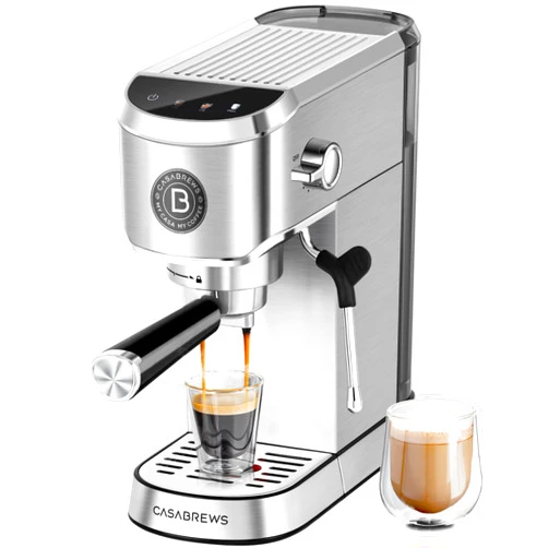 CASABREWS CM5418J Espresso Machine 20 Bar, Professional Espresso Maker with Milk Frother Steam Wand, Stainless Steel Cappuccino Latte Machine with 34oz Removable Water Tank and Touchscreen, Silver