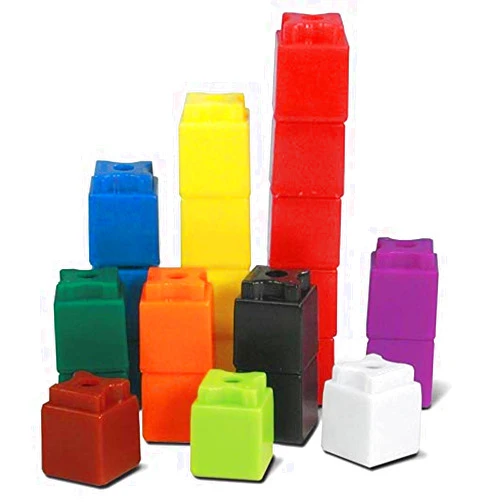 hand2mind Interlocking UniLink Math Linking Cubes, Plastic Cubes, Color Sorting, Connecting Cubes, Math Manipulatives, Counting Cubes for Kids Math, Math Cubes, Counters for Kids Math (Set of 100)