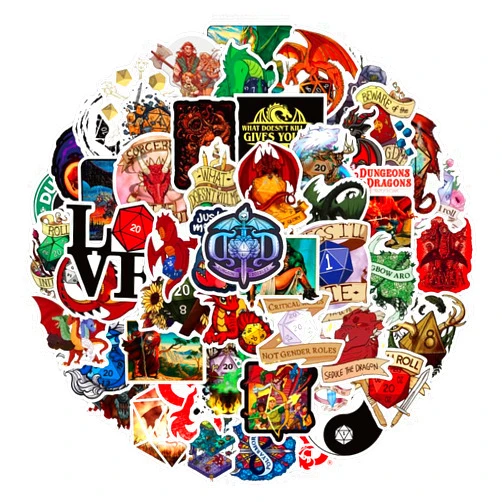 King magnate 50pcs Dungeons and Dragons Stickers|Vinyl Waterproof Stickers for Laptop,Car Bumper，Luggage,Skateboard,Water Bottles,Computer,Phone, Kids Teens Adults for Stickers (Dragons)