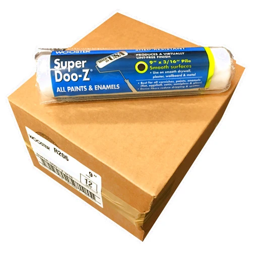 Wooster Brush R206 9 inch Super Doo-Z Roller Cover 3/16 inch Nap, Pack of 12