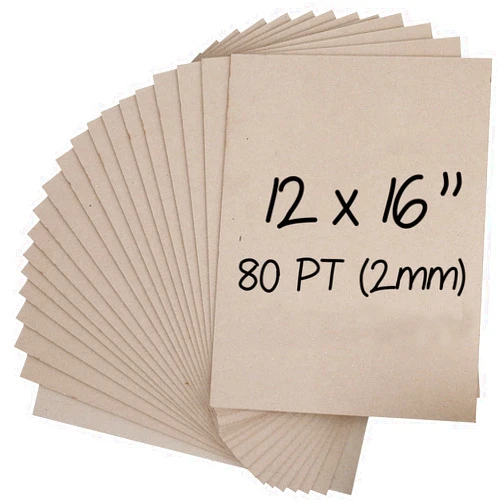 Navy Penguin Heavy-Duty Chipboard Sheets 12 x 16 in - 80 PT (2mm) Thick - 20 Sheets of Chip Board for Binding Covers, Book Boards, Backing and Crafts - Sturdy Alternative to Thin Cardboard Sheets