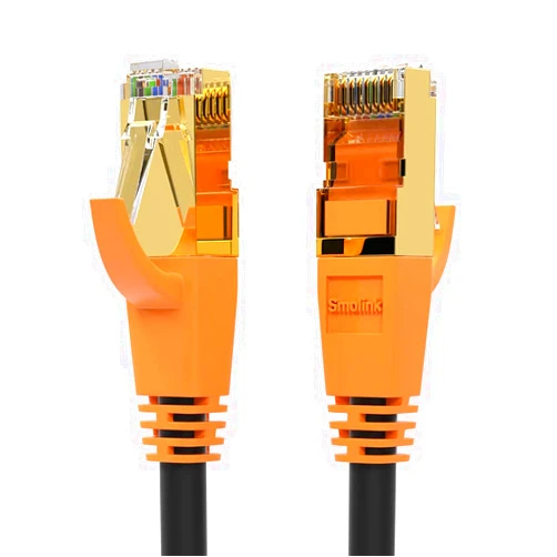 Smolink Cat 8 Ethernet Cable 6ft, Outdoor&Indoor, Double Shielded 26AWG 40Gbps 2000Mhz Patch Cord Heavy Duty LAN Cable Network Rj45 Connector Cable with Gold Plated Plug Faster Than Cat7/Cat6/Cat6e/Cat5
