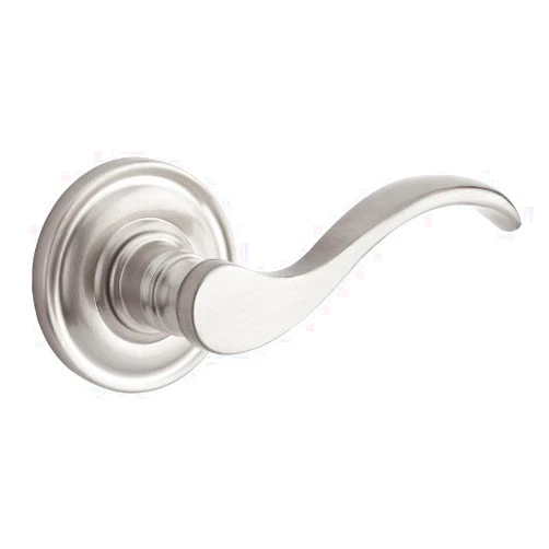 Baldwin PV.CUR.TRR Curve Privacy Leverset with Traditional Round Rose, Satin Nickel