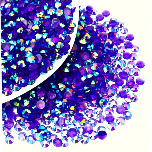 Briskbloom 3000PCS 5mm Resin Flatback Rhinestone, Transparent Dark Purple AB Flatback Jelly Rhinestones for Crafts, Tumblers, Mugs, Bottles, Nails, Loose Bling Diamond Gems Stone