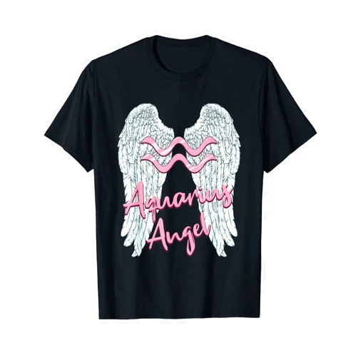 Aquarius Zodiac Sign Angel with Angel Wings Aquarius Angel Zodiac Sign with Angel Wings for Women T-Shirt