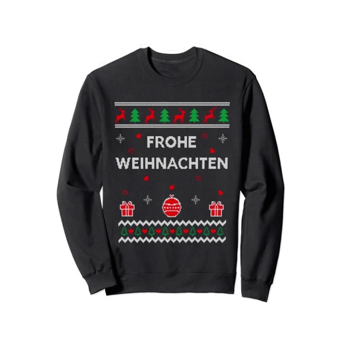 Funny Ugly Christmas Designs Co. Merry Christmas German Ugly Christmas Frohe Weihnachten Sweatshirt