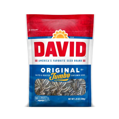 DAVID Seeds DAVID Roasted and Salted Jumbo Sunflower Seeds, Original Flavor, 5.25oz. (Pack of 12)