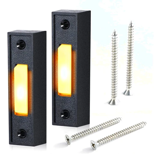 Fosenlion 2 Pack Lighted Doorbell Button, Universal Garage Door Switch Wired Wall Mounted Doorbell Push Button for Most Door Bell Chimes Most Door (Warm Light)