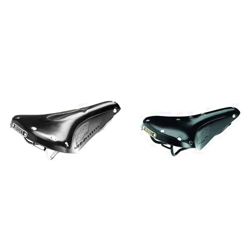 Brooks England B17 Carved Black Brooks Bicycle Saddle with Steel Rails and Full Grain Leather