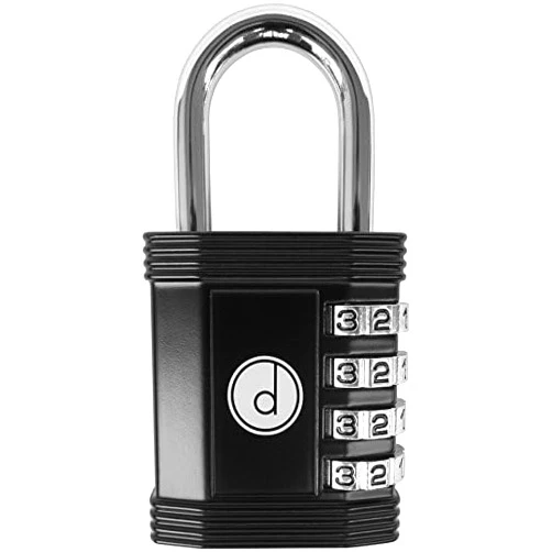 Desired tools Padlock Combination Lock 4 Digit - for Gym Lock, School Locker Lock, Outdoor Gate, Fence, and Storage, Combo Lock - Locks for Lockers - Weatherproof Metal - Keyless, Easy to Set, Resettable - Black