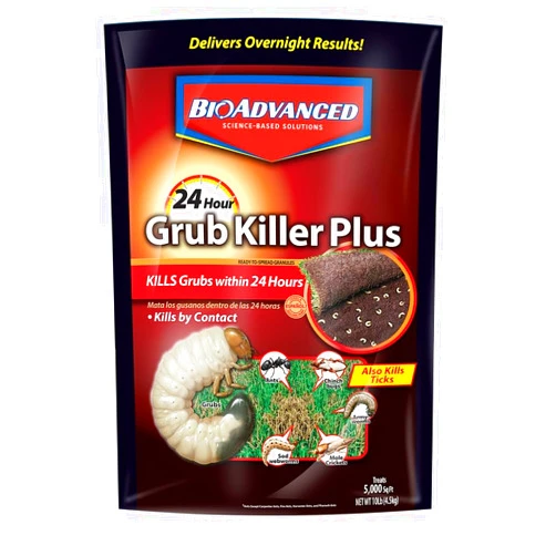 BioAdvanced 24-Hour Grub Plus for Lawns Ant, Tick, and Insect Killer, 10-Pounds, Ready-to-Spread Granules, Standard Bag