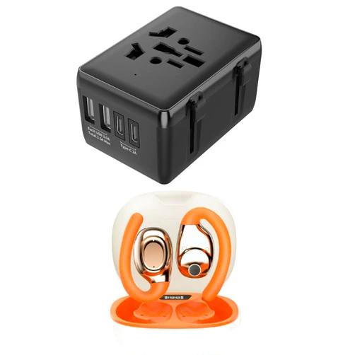 FOSENHL International Travel Adapter 2usb 2 Type c Together with a ows Ear Buds in Your Travel