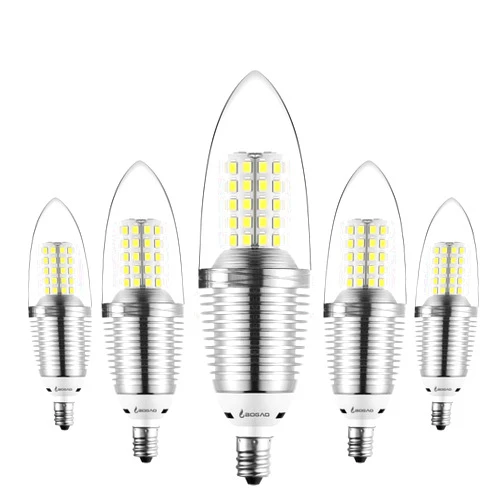 Bogao (5 Pack LED Candelabra Bulb, 12W Daylight LED Candle Bulbs, 85-100 Watt Light Bulbs Equivalent, E12 Candelabra Base,1200 Lumens LED Lights,Torpedo Shape White 6000K