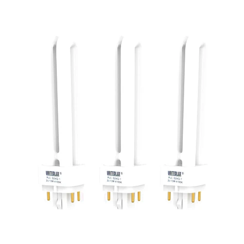 UNITEDLUX 3Pack PLC-13W 4 Pin G24q-1,Double Tube, Compact Fluorescent Light Bulb - Replaces Sylvania 20671 CF13DD/E/835 - Philips 38327-3 PL-C 13W/835/4P/ALTO and GE 97596 F13DBX/835/ECO4P(3)