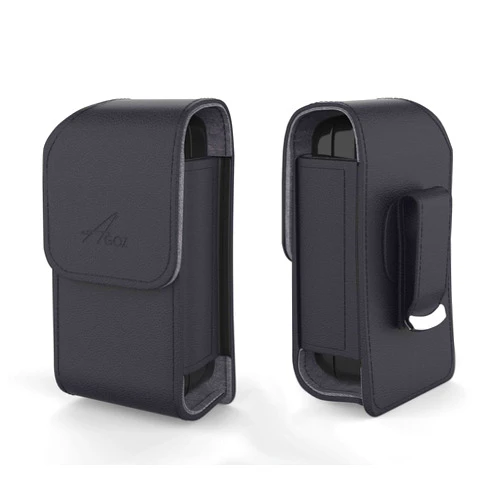 AGOZ Vertical Leather Flip Phone Belt Clip Case for Jitterbug Flip Phone, LG Exalt LTE, Samsung Convoy 4, Coolpad Snap, Cricket Debut, Holster Cover Pouch W/Swivel Clip Magnetic Closure -4.3