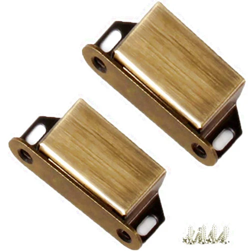 CBRIVE Kitchen Cabinet Magnets Closure CBRIVE® 2 Pack Cabinet Magnetic Catch Cupboard Door Magnets Heavy Duty 30 lbs Metal RV Drawer Latch Closet Closing Stainless Steel Shutter Hardware Closer-Bronze