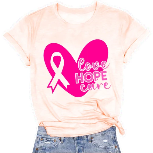 AXCZYAZ Breast Cancer Shirts Women Sunflower Breast Cancer Awareness T-Shirts Survivor Pink Sunflower Short Sleeve Tee Tops