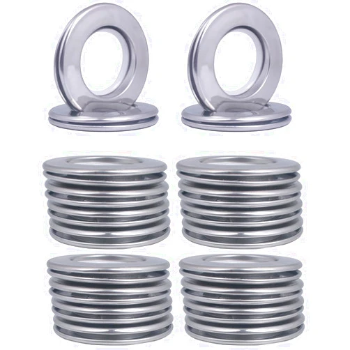JUWUQI 20 Pack Stainless Curtain Grommets Inner Diameter 1-9/16 inch (40mm-75mm) Stainless Steel Curtain Eyelet Rings Round Nanoscale Low Noise Roman Ring Eyelet for Curtains Drape (20-Pack Silver)