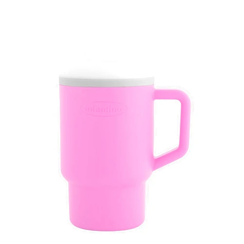 Infantino My 1st Tumbler, 9 Oz. Silicone Sippy Cup with Straw & Handle, Spill-Resistant Baby Cup for On-the-Go, BPA-Free Transition Bottle, Cotton Candy