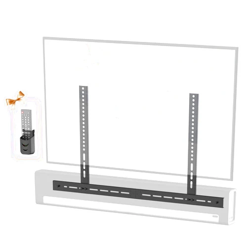 Yibracki Upgrade Height Adjustable Soundbar TV Mount for Sonos Playbar Mount Under or Above TV with Hardware Kits Easy to Install, Black