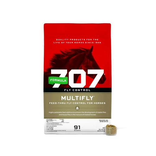 Formula 707 MultiFly Feed-Thru Fly Control Pellets for Horses - Palatable & Safe Fly Population Reduction (5 lb Bag - 91 Servings)
