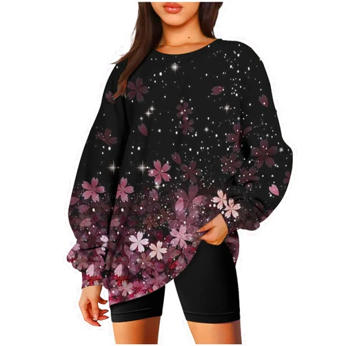 SMIDOW Sweatshirts for Women Color Block Stripe Classic Pullovers Fall Fashion 2023 Fleece Pullover Tops Y2K Clothes
