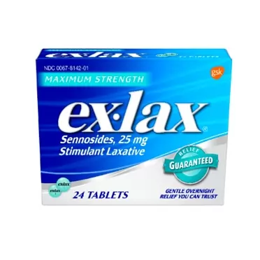 Ex-Lax Maximum Strength Sennosides, 25 mg, Stimulant Laxative Tablets for Gentle overnight relief, 24 count 24 Count (Pack of 1)