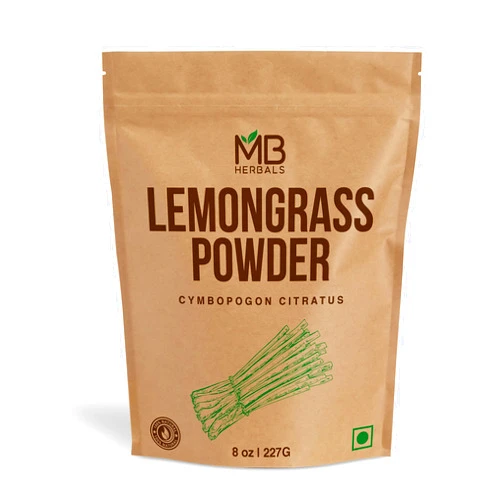 MB Herbals Lemongrass Powder 8 oz / 0.5 LB / 227 Gram | Cymbopogon citratus | Makes 22 Servings of Refreshing Lemongrass Tea | Coarse Grounded Powder for Tea