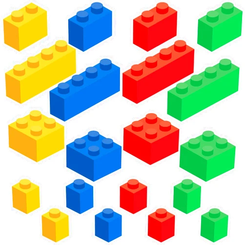 Vinyl Friend Brick Builders Blocks Vinyl Decal Stickers Pack, Set of 20 Blocks in 4 Colors (Medium, Vinyl Multi-Boy)