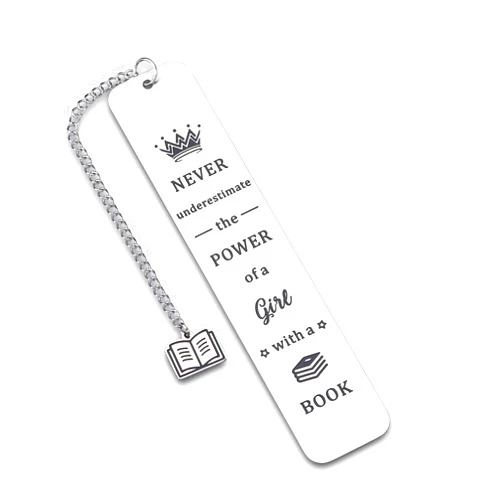 XPENMULBOJA Bookmark for Women Teen Girls Inspirational gifts for Book Lover Friends Graduation Birthday gift for Students Female Inspirational Reader Gifts Never Underestimate The Power of A Girl with A Book