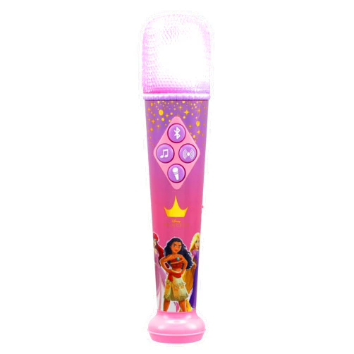 eKids Disney Princess Karaoke Microphone for Kids, Bluetooth Microphone Includes Built-in Music and Light Show, Designed for Fans of Disney Princess Toys