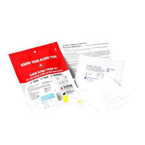 Eldoncard Blood Typing Kit, 1 Test Pack, Know Your Blood Type, Accurate Instant Home Testing, Determine A, O, B, RHS-D Negative & Positive Groups
