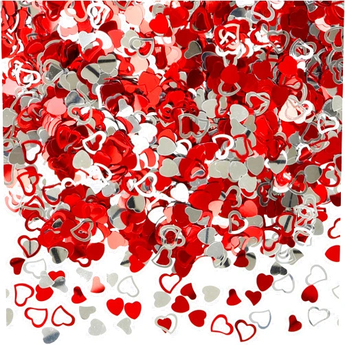 Iconikal Bulk Party Foil Confetti, Valentine's Love Hearts, 3,000 Count Romantic Dinner Decoration Foil Glitter