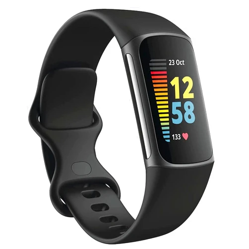 Maidea Silicone Bands for Fitbit Charge 5 Bands Sport Watch Wristband Replacement Silicone Strap Compatible with Fitbit5 band Women Men (Black, Large-10 inches/250mm)