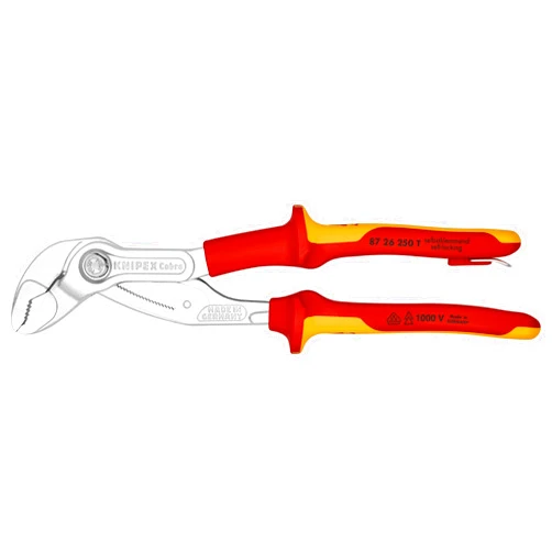 Knipex - Cobra® High-Tech Water Pump Pliers-1000V Insulated-Tethered Attachment (8726250T)