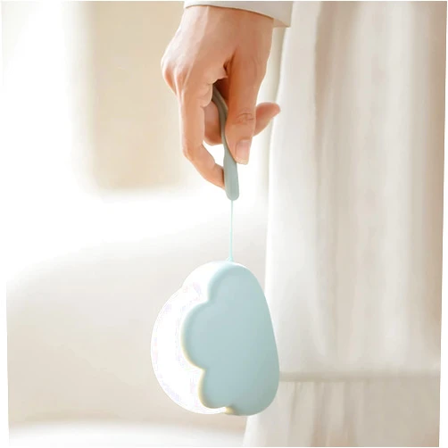 Kvensin Portable LED Night Light, Cute Cloud Mini Desk Lamp with 4 Working Modes, Rechargeable Kids Night Light for Camping, Bedside Lamp for Bedroom Nightlights [with Wrist Strap] [with USB Cable]