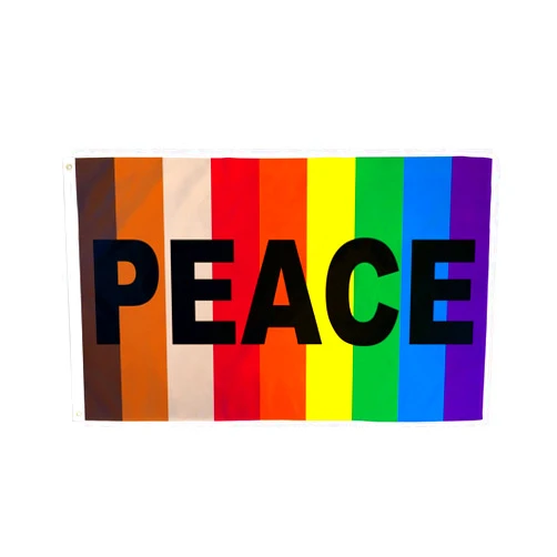 THE FLAG JOINT Peace Rainbow Color Pride Flag People of Color Pride 3x5 Foot LGBTQ+ Pride Flag - Bold Vibrant Colors, UV Resistant, Golden Brass Grommets, Durable 100 Denier Polyester, Mighty-Locked Stitching - Perfect for Indoor or Outdoor Flying!