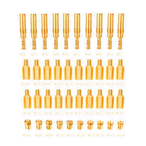 YUKIIA 30Pcs Carburetor Main Jets and 10Pcs Slow Jets Pilot Jet Kit Fits for PWK Keihin OKO KOSO CVK