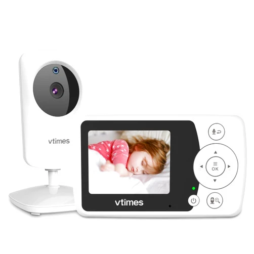 VTimes Baby Monitor with Camera and Audio, Video Baby Monitor No WiFi Night Vision, 2.4