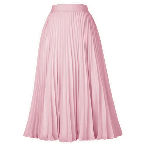 GRACE KARIN Women High Elastic Waist Pleated Chiffon Skirt Midi Swing A-line Skirts