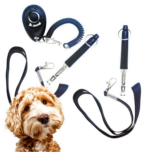 TAZU Dog Whistle for Training Dogs | Pet Training Clicker with Wrist Strap | Dog Training Clickers | Whistle for Neighbor Dog | Training Whistle| 2 Whistles, 2 Lanyards, 1 Clicker