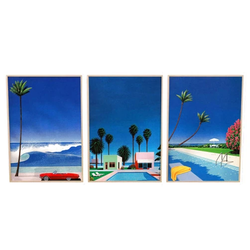 ZHGYGBN Modern Vintage Landscape Prints Vintage Cities Travel Wall Art Nature Landscape Wall Art Prints Hiroshi Nagai Set of 3 Night Cityscape Art for Living Room Bedroom Dining Room Office 12x16Inch Unframed