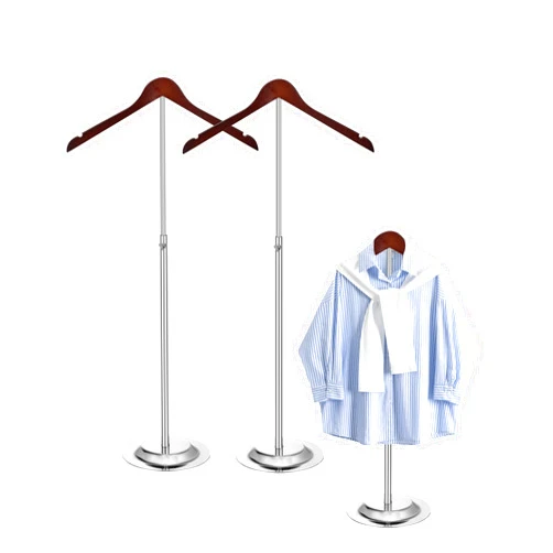 Transni Adjustable T Shirt Display, 2 Pcs Flexible Shirt Rack Shoulder Stand, Portable Metal Clothes Hanger Rack, Mannequin Torso Set for Clothing Garment Coat Retail Vendor, Cloakroom (Silver)