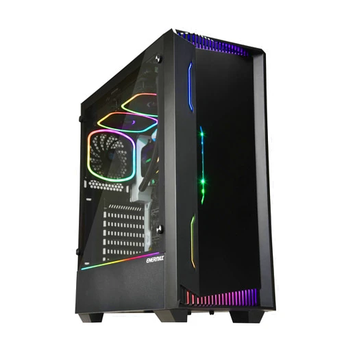 Enermax LIBLLUSION LL30 Addressable RGB ARGB Mid Tower Gaming PC Case Tempered Glass Pre-Installed Fans (X2), ECA-LL30-M1BB-ARGB